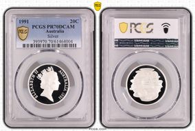 1991 20C Silver PR70DCAM