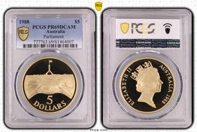 1988 $5 Parliament PR69DCAM