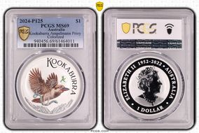 2024-P125 $1 Kookaburra Ampelmann Privy Colorized MS69