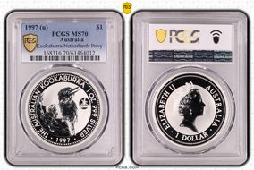 1997 (u) $1 Kookaburra-Netherlands Privy MS70