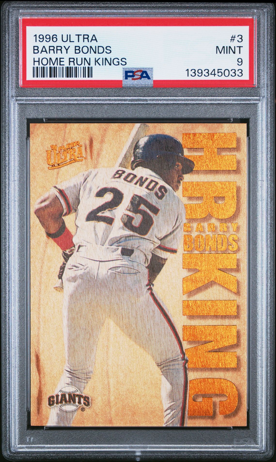 1996 Ultra Home Run Kings Barry Bonds #3 (Home Run Kings) Mint 9 front