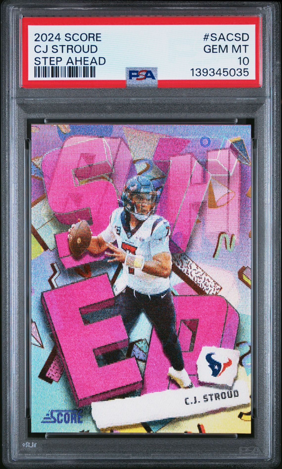 2024 Panini Score Step Ahead Cj Stroud #Sacsd Gem Mt 10 front