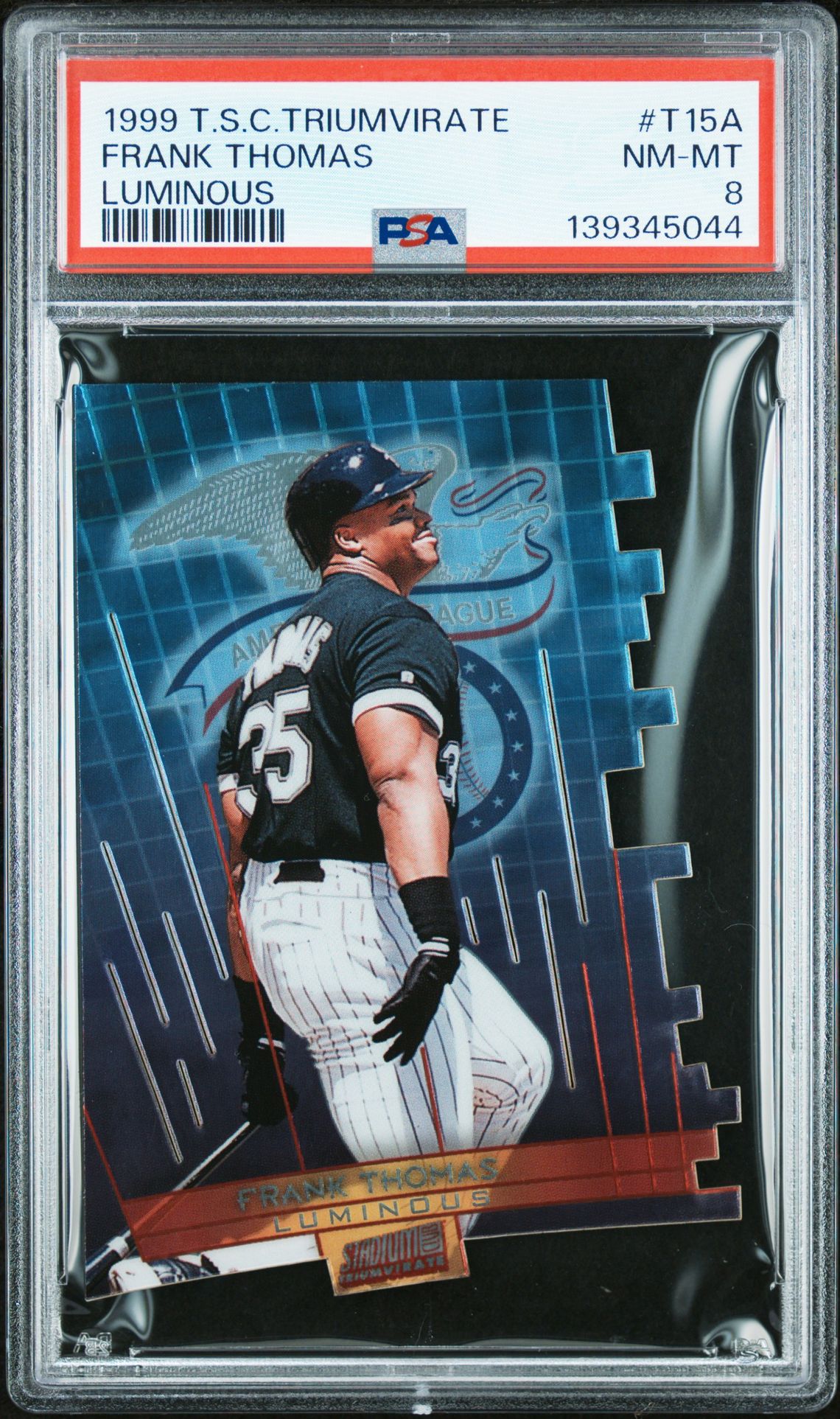 1999 Stadium Club Triumvirate Frank Thomas #T15A (Luminous) Nm-Mt 8 front