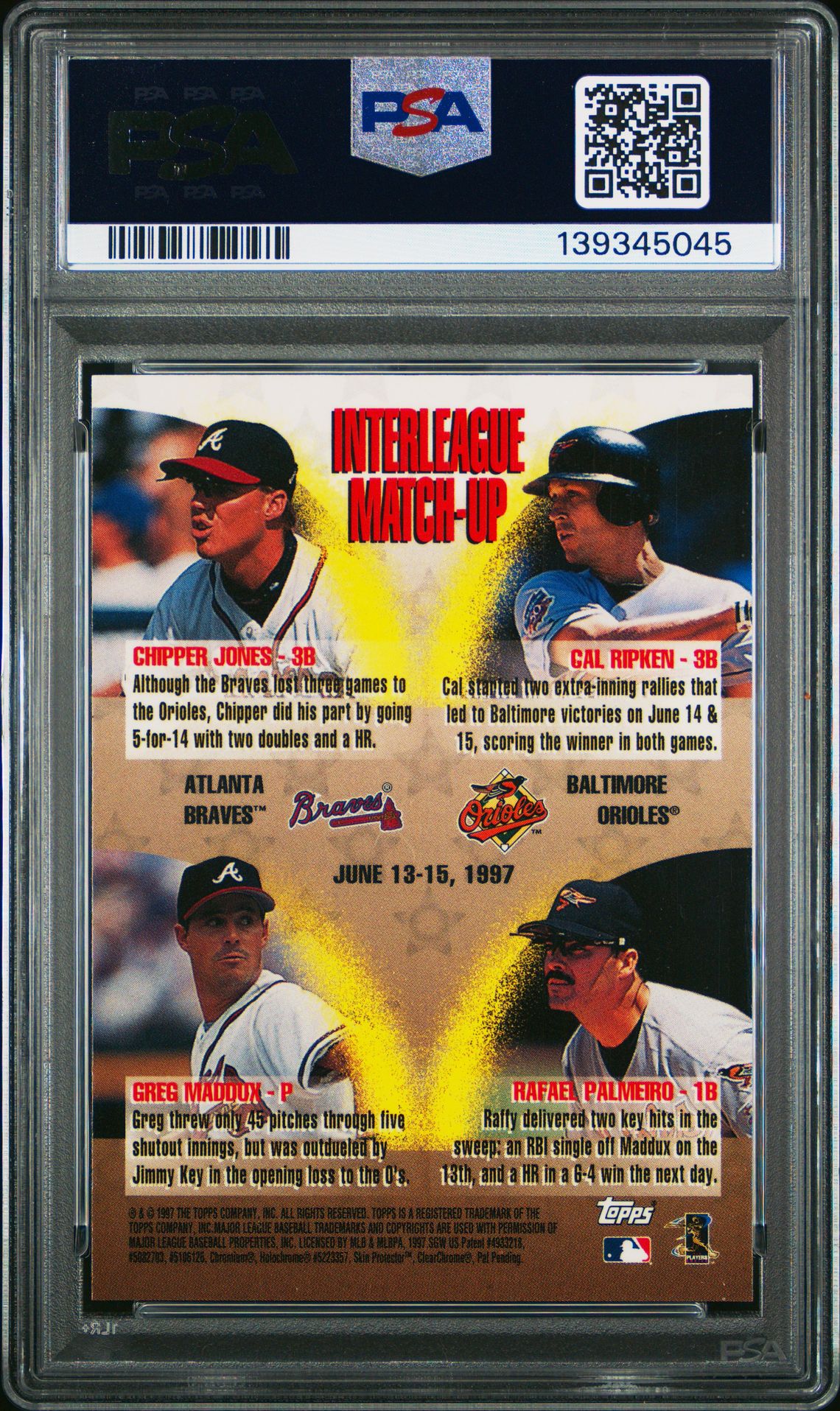 1998 Topps Inter-League Mystery Finest Cal Ripken Jr. #Ilm2 (Mystery Finest-Refractor) Nm-Mt 8 back