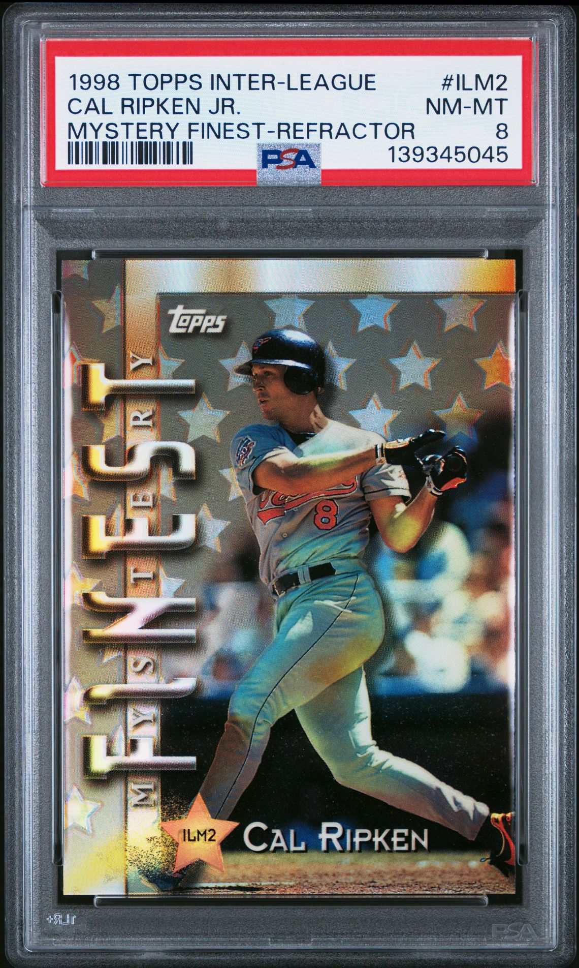1998 Topps Inter-League Mystery Finest Cal Ripken Jr. #Ilm2 (Mystery Finest-Refractor) Nm-Mt 8 front