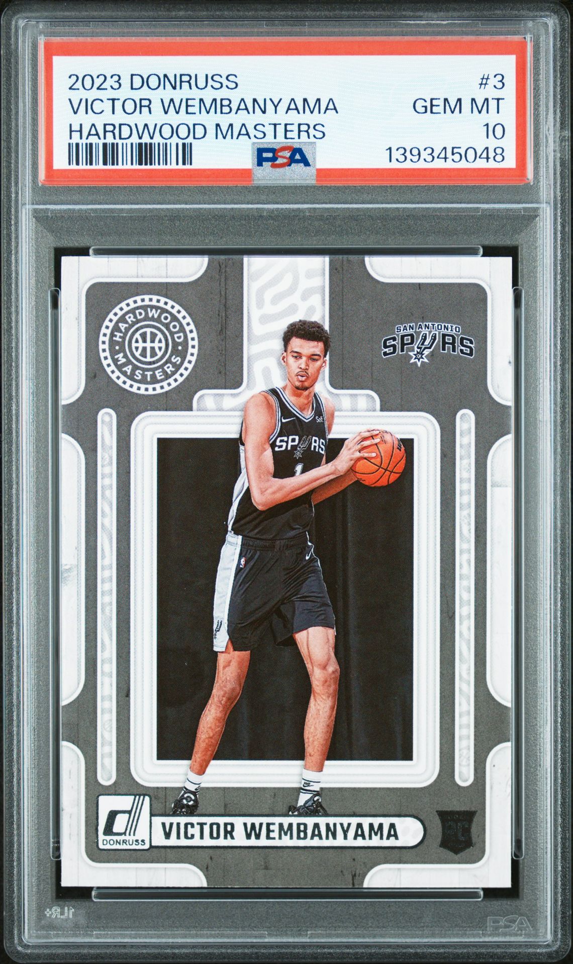 2023 Panini Donruss Hardwood Masters Victor Wembanyama #3 Gem Mt 10 front