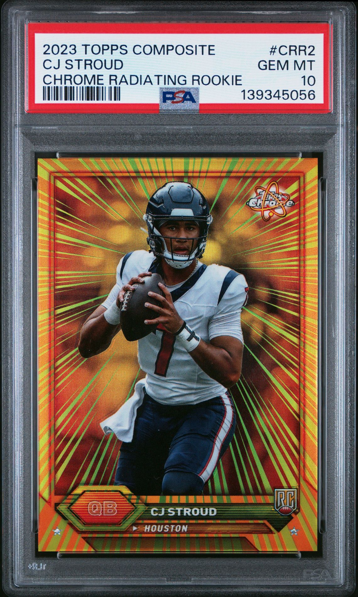 2023 Topps Composite Chrome Radiating Rookies Cj Stroud #Crr2 Gem Mt 10 front