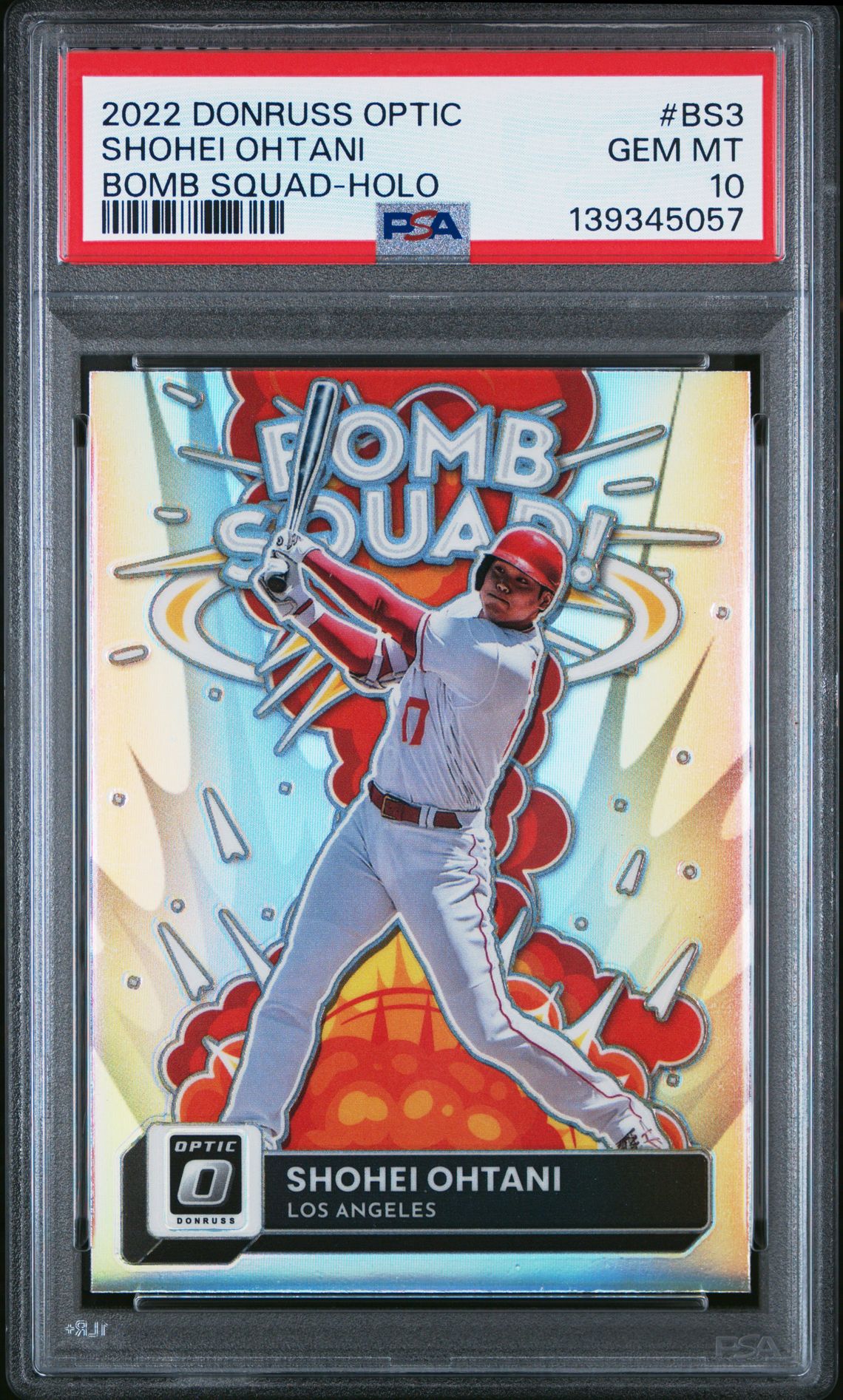 2022 Panini Donruss Optic Bomb Squad Shohei Ohtani #Bs3 (Bomb Squad-Holo) Gem Mt 10 front