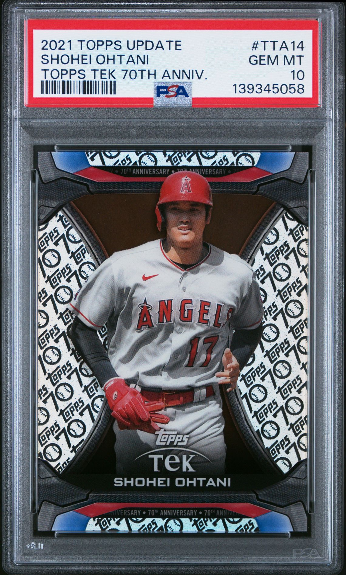 2021 Topps Update Topps Tek 70Th Anniversary Shohei Ohtani #Tta14 (Topps Tek 70Th Anniv.) Gem Mt 10 front