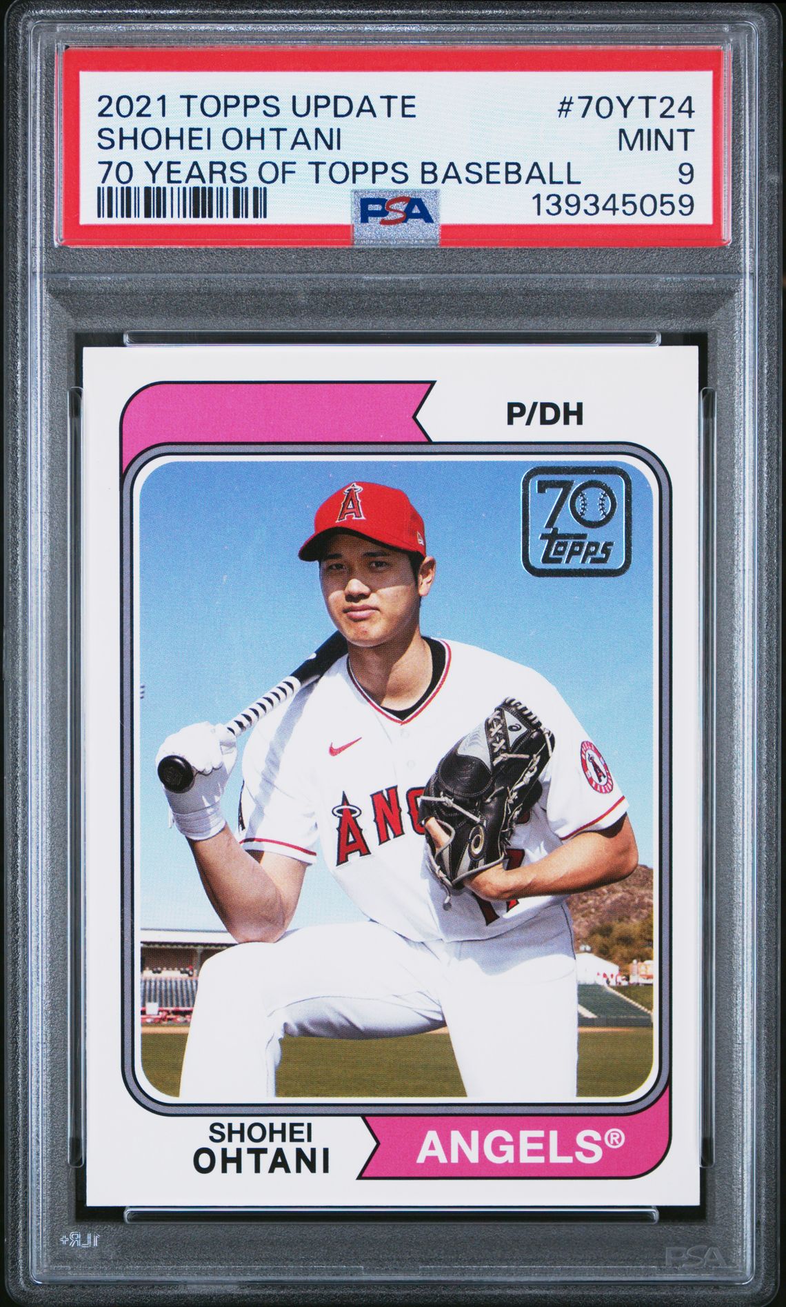 2021 Topps Update 70 Years Of Topps Baseball Shohei Ohtani #70Yt24 (70 Years Of Topps Baseball) Mint 9 front