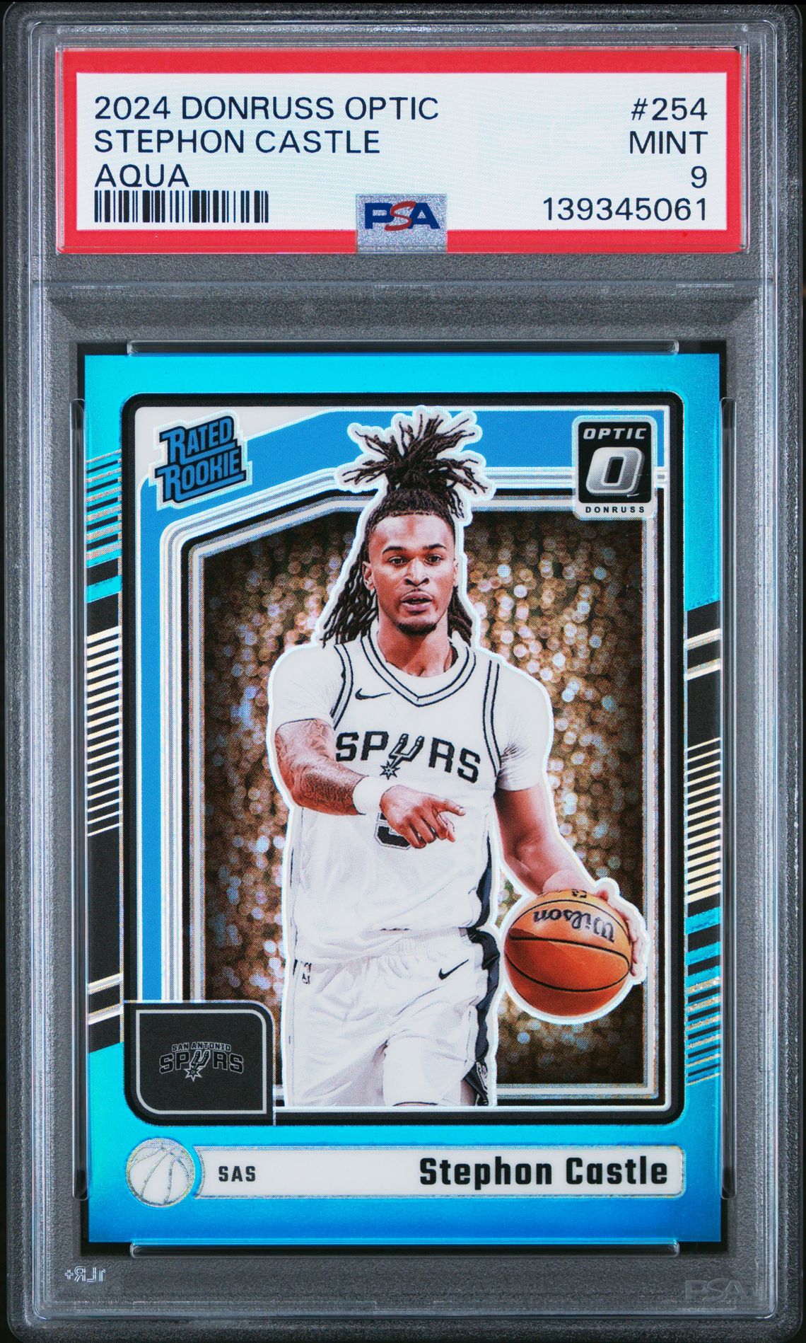 2024 Panini Donruss Optic Stephon Castle #254 (Aqua) Mint 9 front
