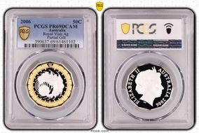 2006 50C Royal Visit Select Gilt Ag PR69DCAM