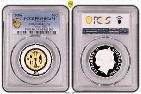 2006 50C 80th Birthday Ag Select Gilt PR69DCAM