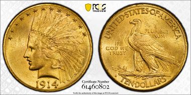 1914-D $10 MS64