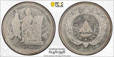 1881 Peso KM-47  Ag XF45
