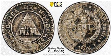1896/85 5C KM-54  Ag AU55