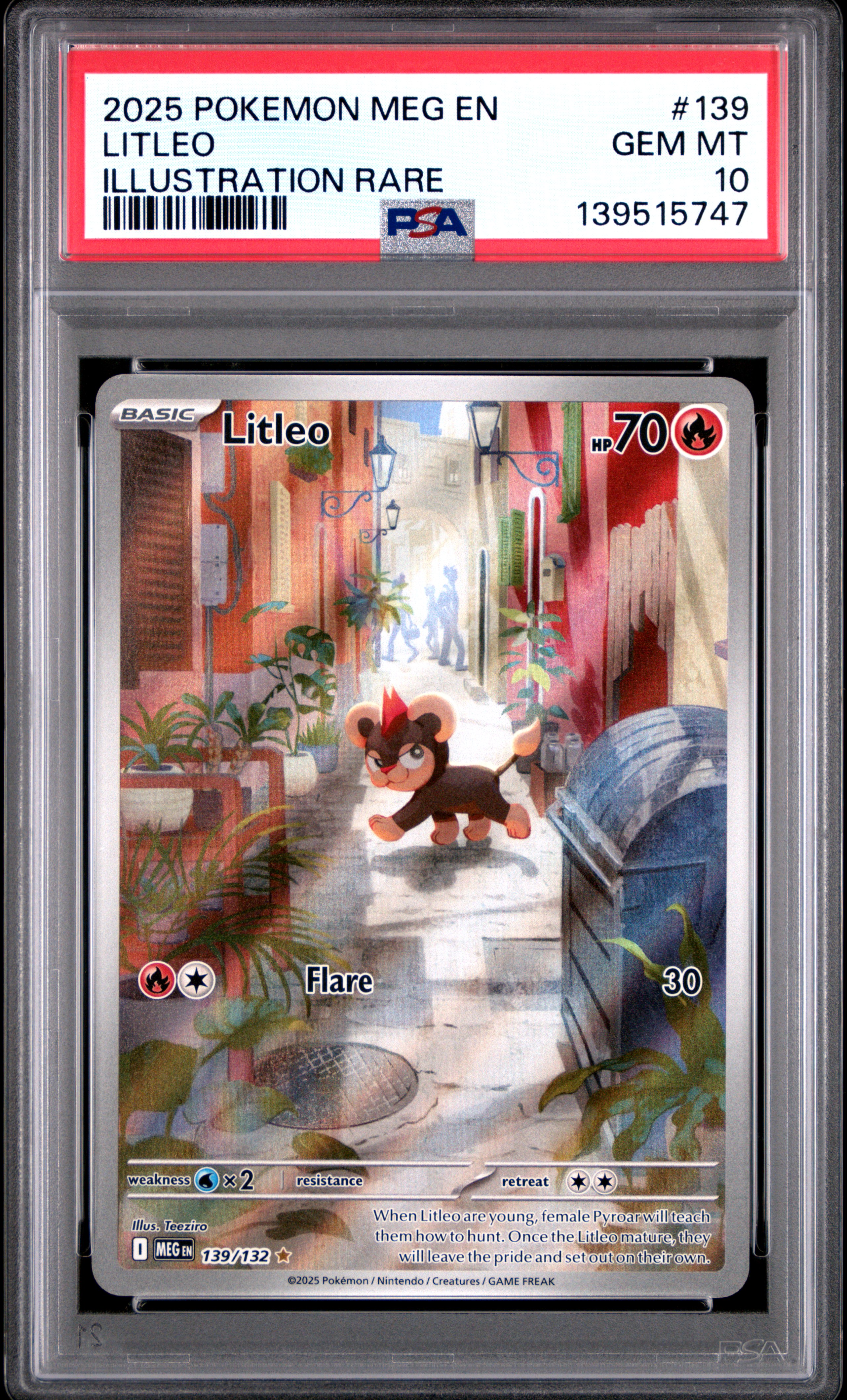 2025 #139 Litleo PSA 10 Meg EN-Mega Evolution Pokemon