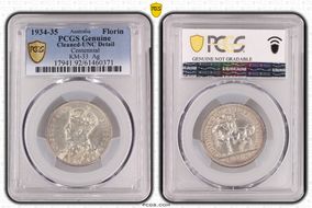 1934-35 Florin Centennial KM-33  Ag N1