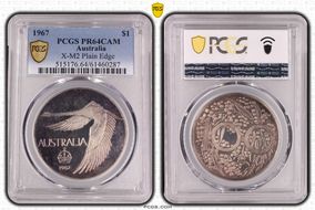 1967 $1 X-M2 Plain Edge PR64CAM