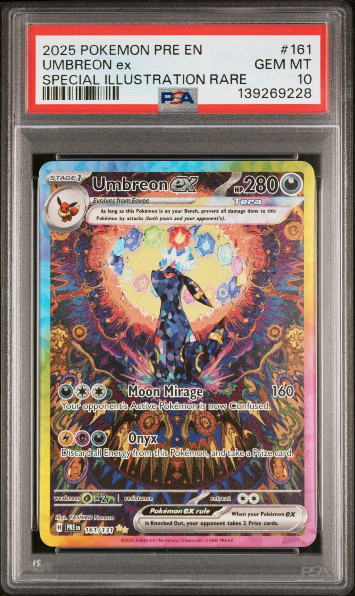 2025 Pokemon POKEMON PRE EN-PRISMATIC EVOLUTIONS SPECIAL ILLUSTRATION RARE #161 Umbreon Ex front