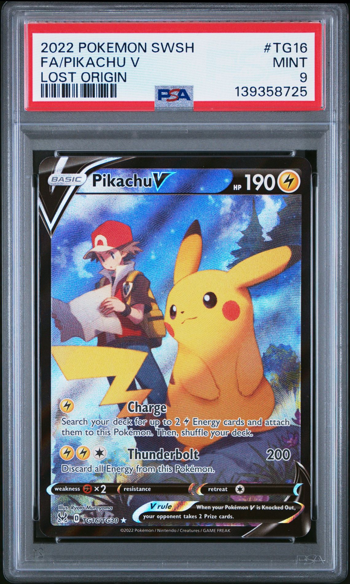 2022 Pokemon Lost Origin #TG16 FA/Pikachu V front