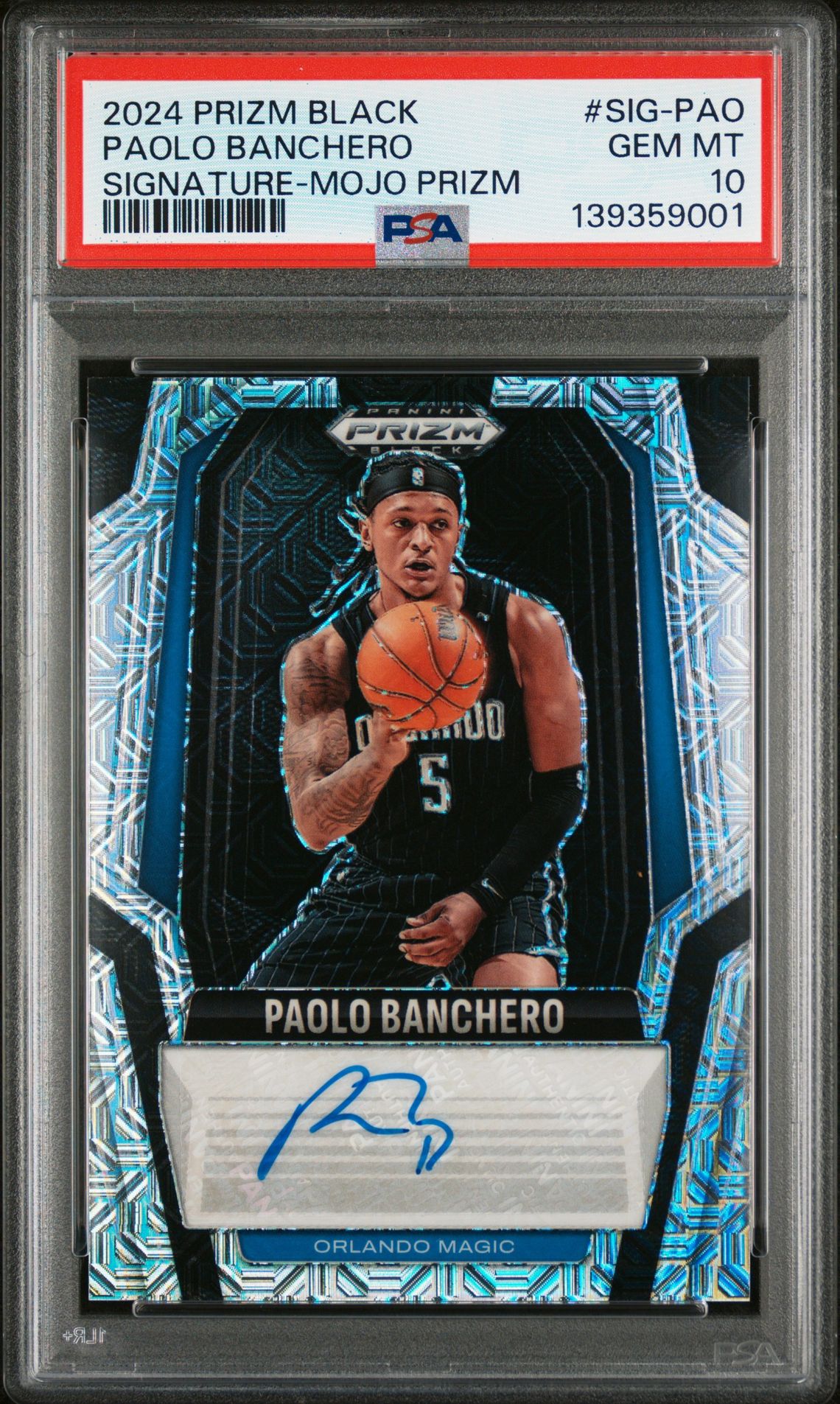 2024 Panini PANINI PRIZM BLACK SIGNATURES MOJO PRIZM #SIG-PAO Paolo Banchero front