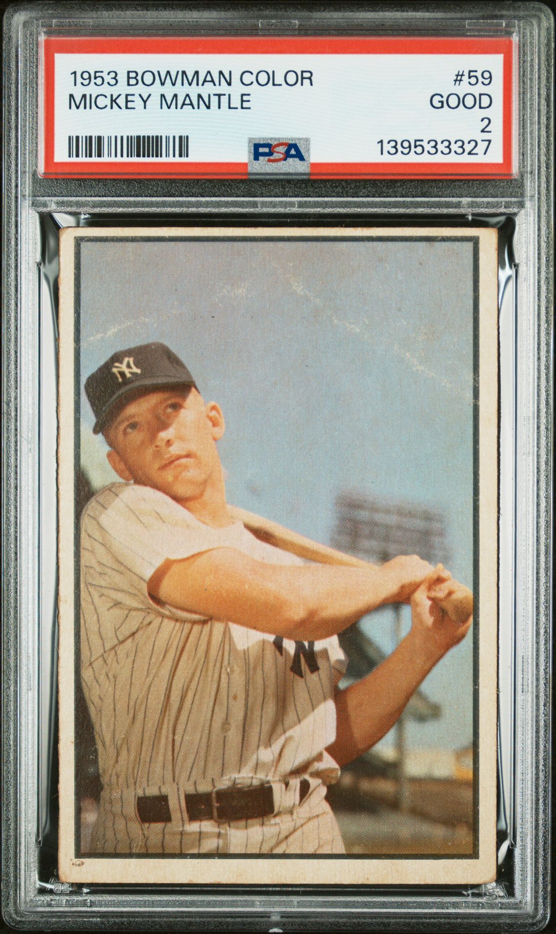 1953 Bowman #59 Mickey Mantle front