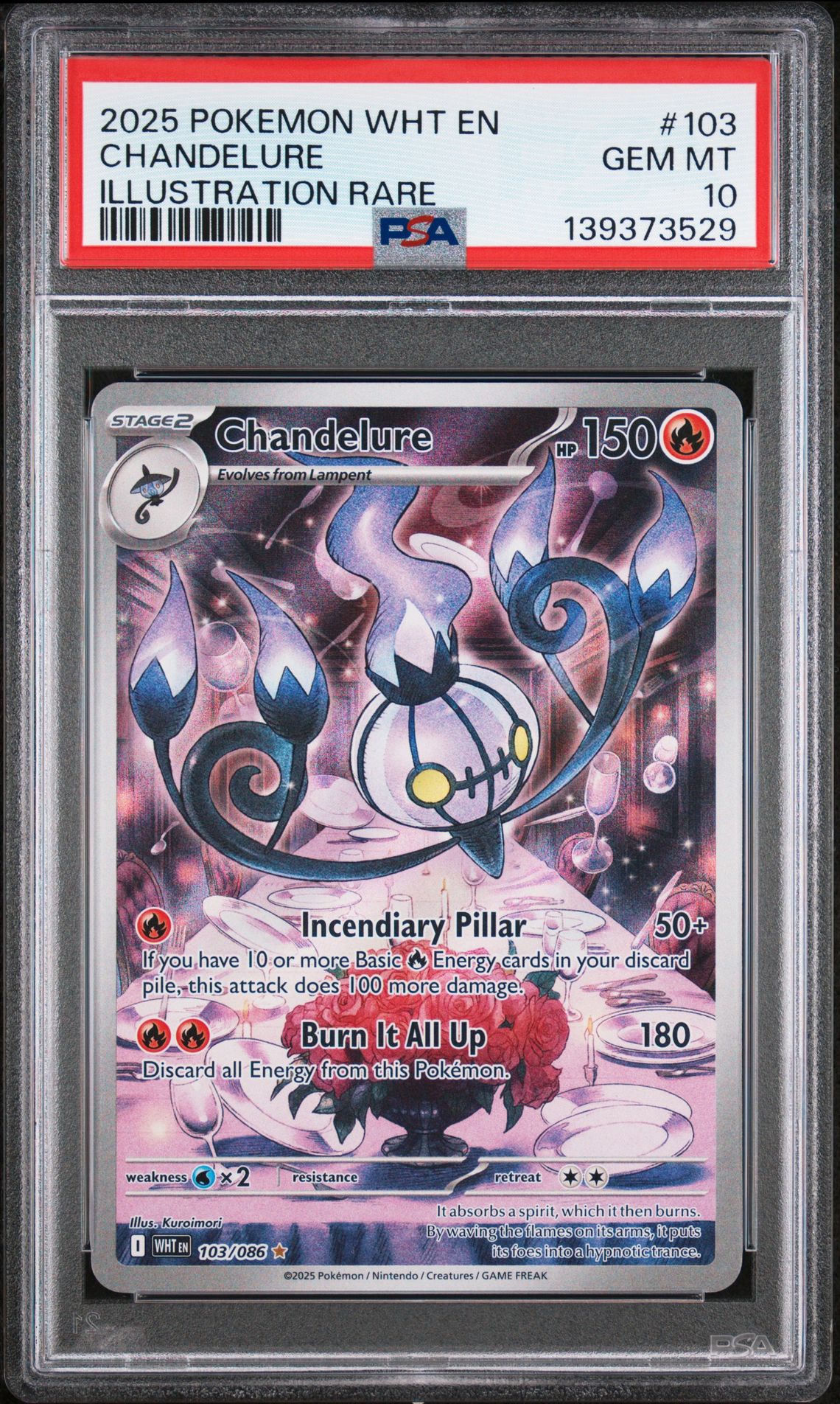 2025 Pokemon POKEMON WHT EN-WHITE FLARE ILLUSTRATION RARE #103 Chandelure front