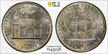 1936 50C Delaware MS66