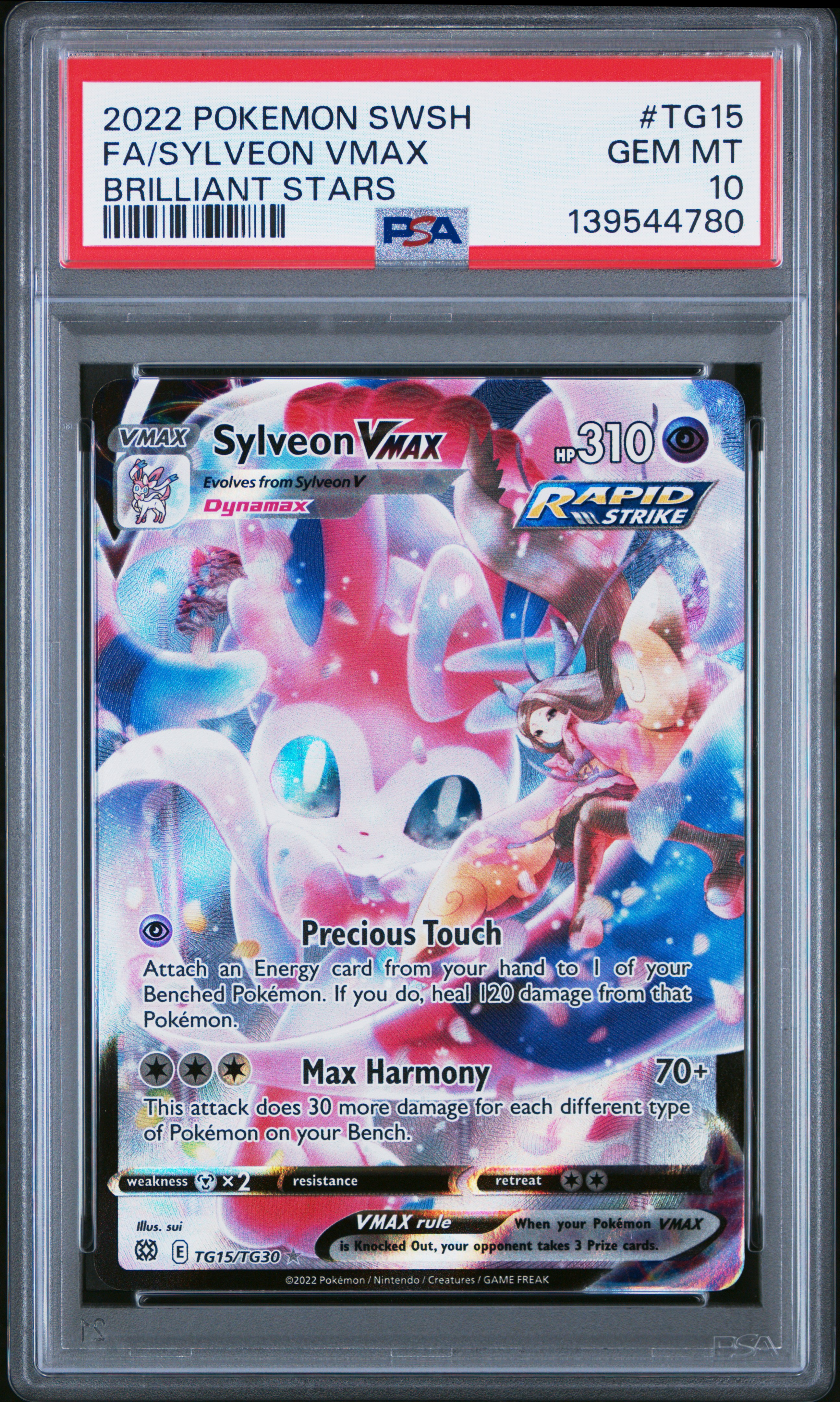 2022 #TG15 Full Art/Sylveon Vmax PSA 10 Sword & Shield Brilliant Stars