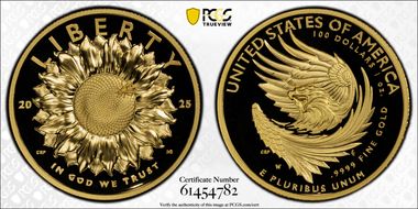 2025-W $100 American Liberty High Relief .9999 Fine First Strike PR70DCAM