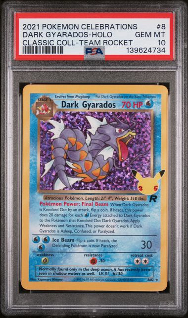 2021 Pokemon Celebrations CLASSIC COLL-TEAM ROCKET #8 Dark Gyarados-Holo front