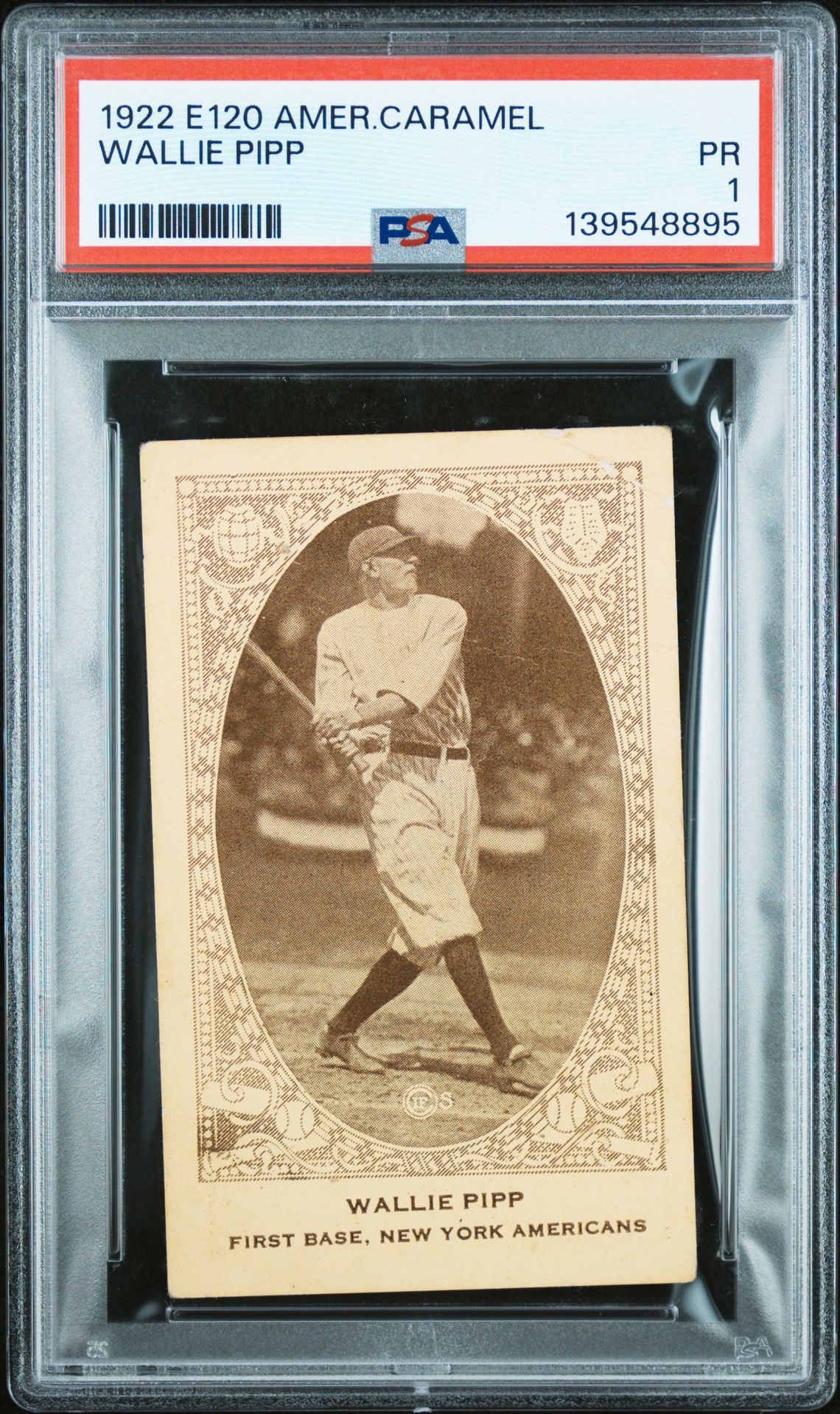 1922 E120 AMERICAN CARAMEL Wallie Pipp front