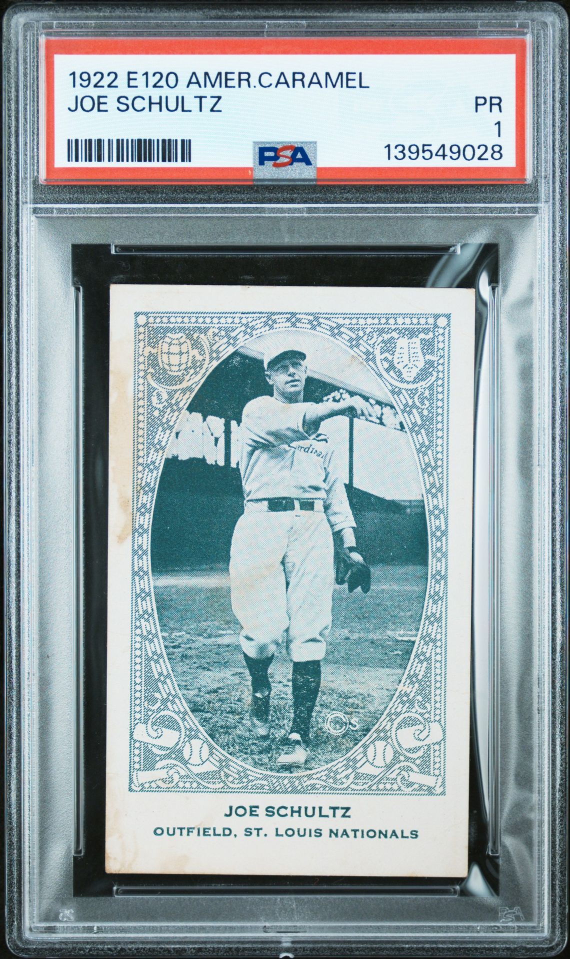 1922 E120 AMERICAN CARAMEL Joe Schultz front