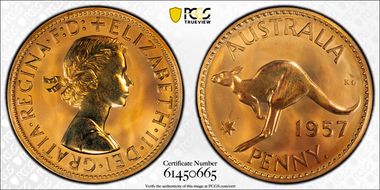 1957 Y. (p) 1D Matte PR65RD