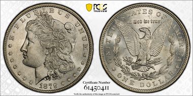 1879 $1 AU58+