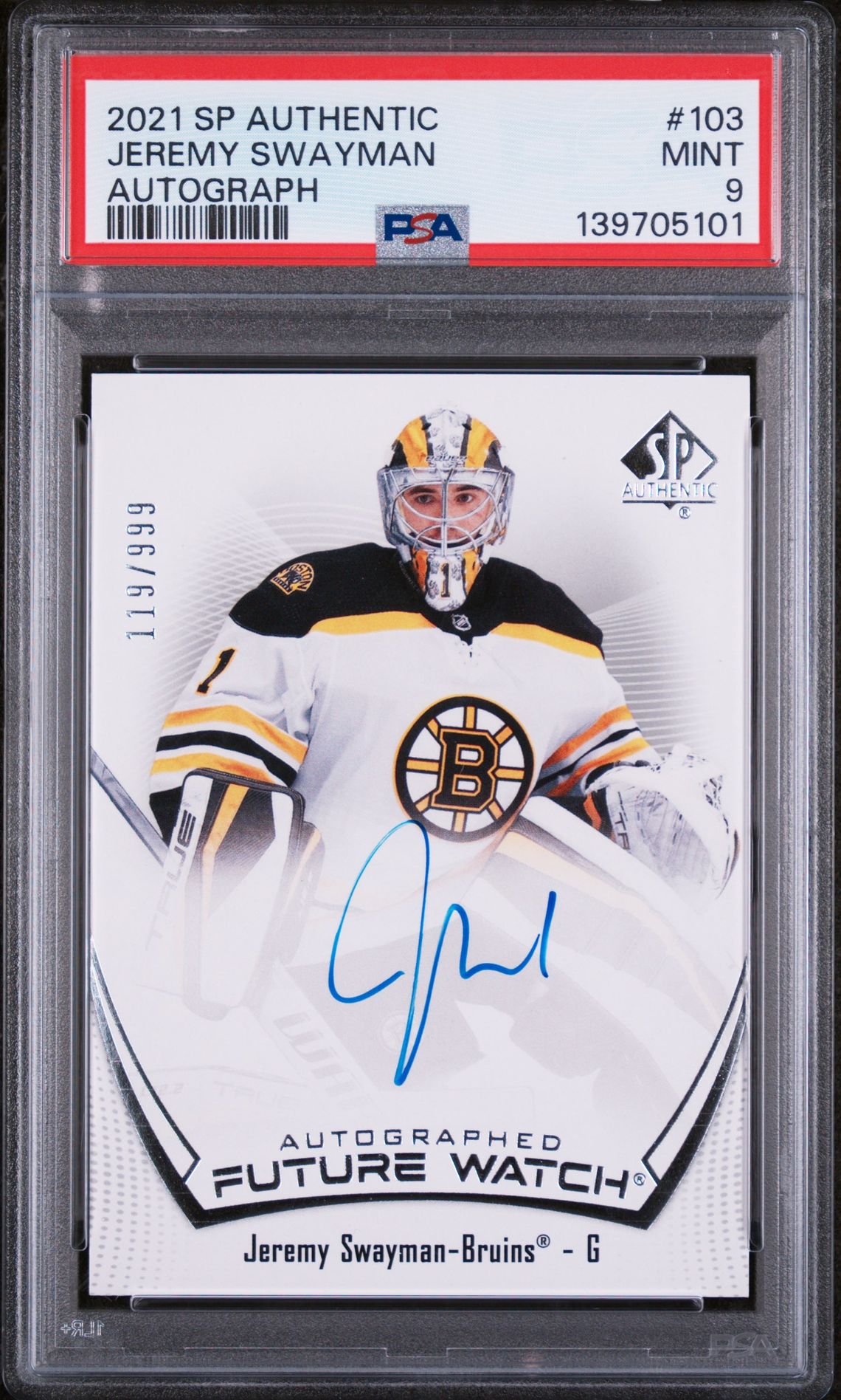 2021 SP Authentic SP AUTHENTIC AUTOGRAPH #103 Jeremy Swayman front