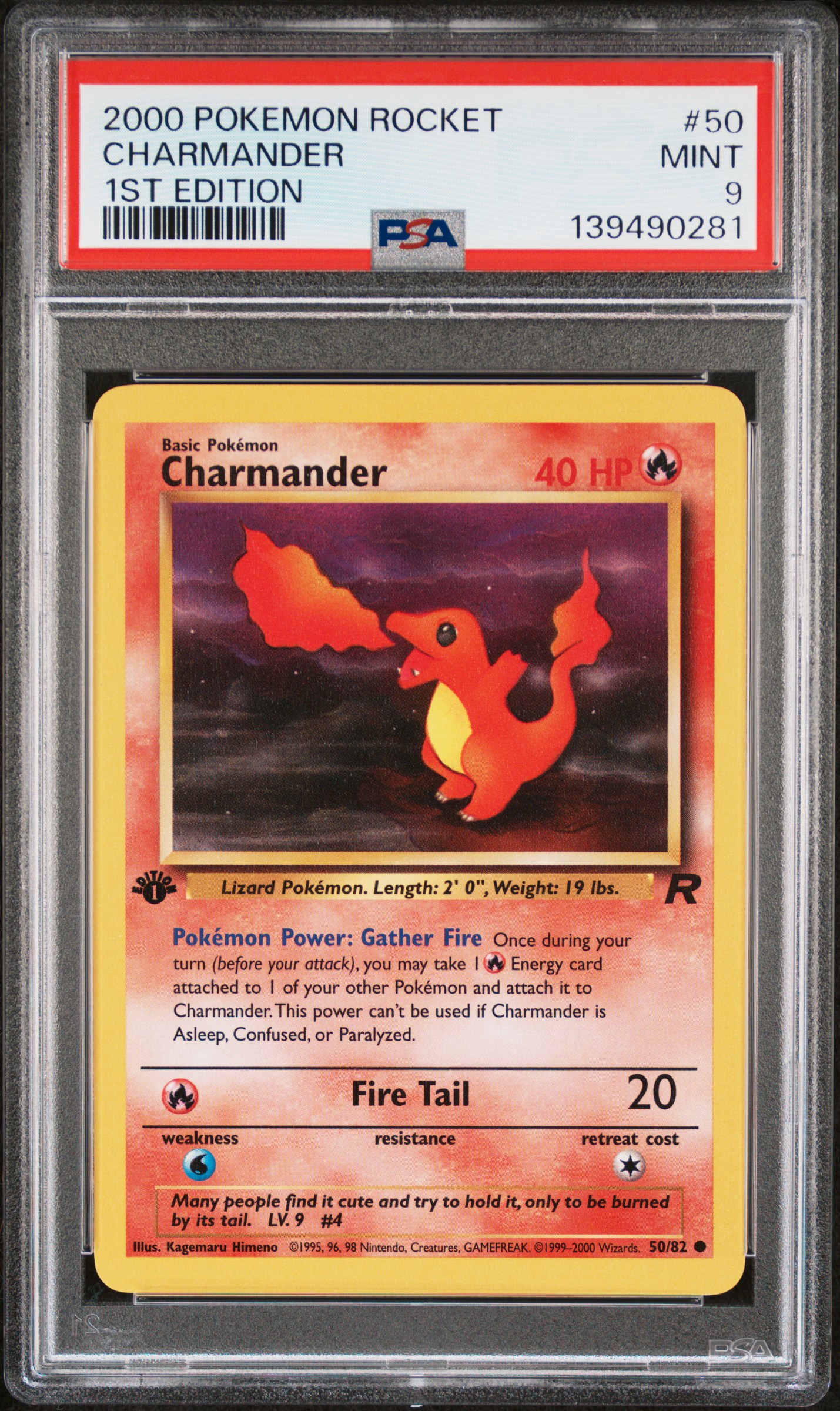 2000 #50 Charmander 1st Edition PSA 9 Rocket Pokemon