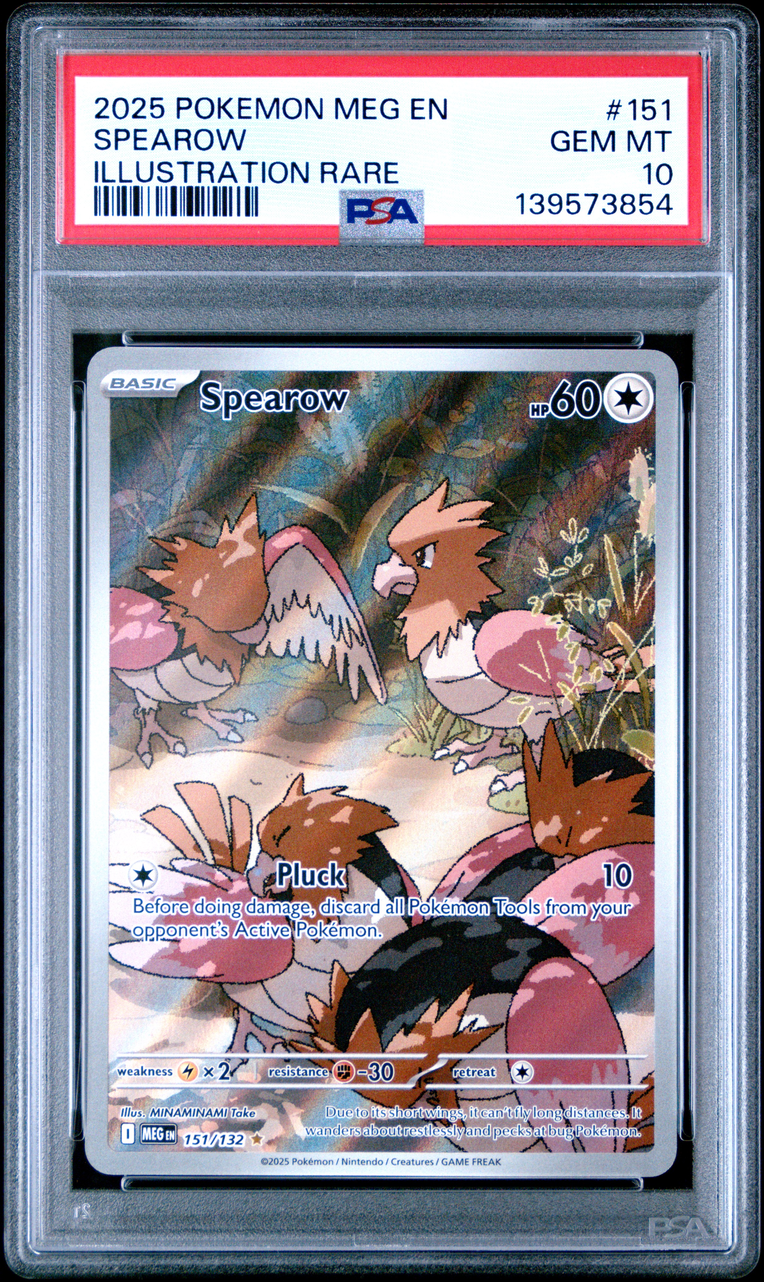 2025 #151 Spearow PSA 10 Meg En-Mega Evolution Pokemon