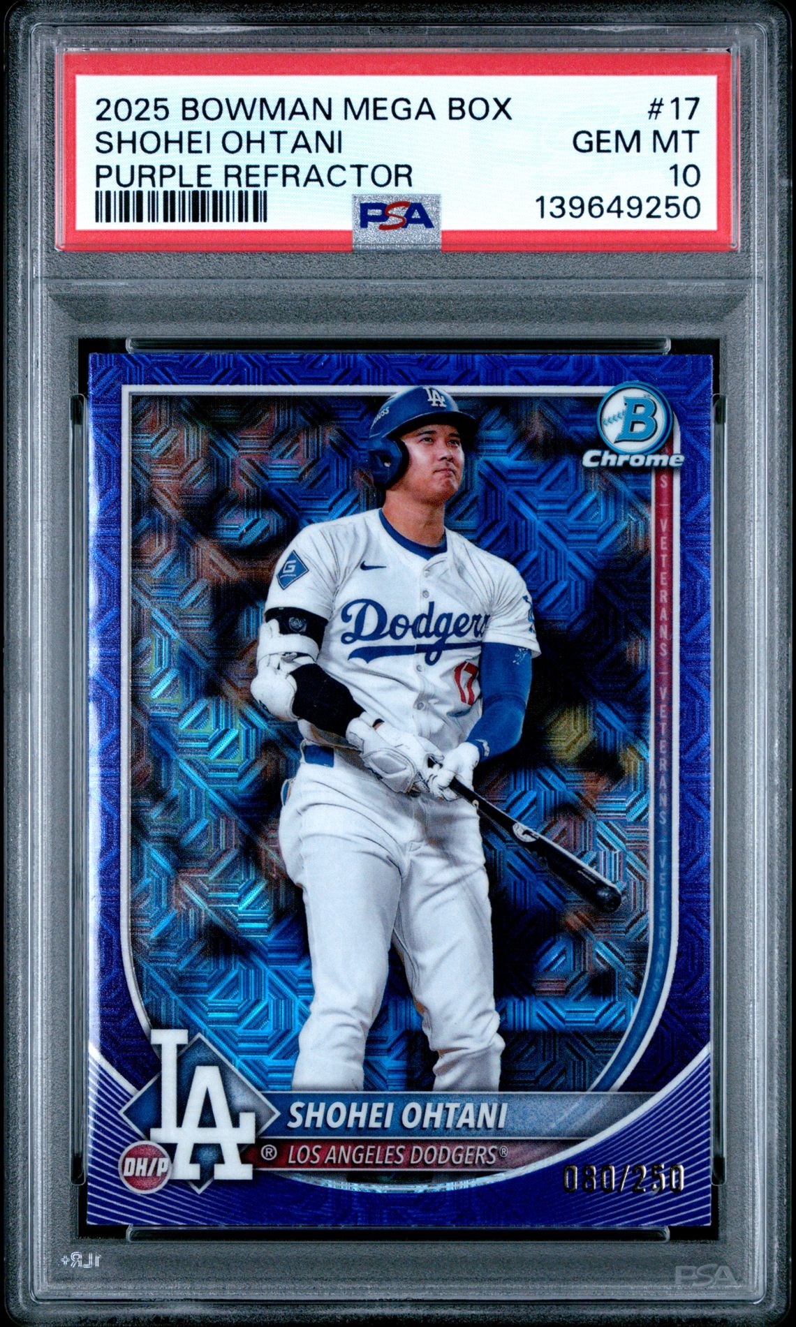 2025 Bowman BOWMAN MEGA BOX CHROME PURPLE REFRACTOR #17 Shohei Ohtani front