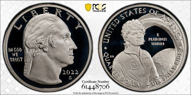 2022-S 25C Dr. Sally Ride-Silver PR69DCAM
