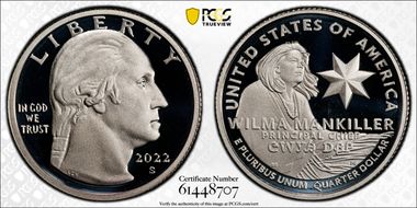 2022-S 25C Wilma Mankiller-Silver PR69DCAM