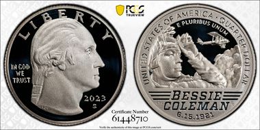 2023-S 25C Bessie Coleman-Silver PR70DCAM