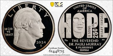 2024-S 25C Rev. Dr. Pauli Murray Silver PR70DCAM