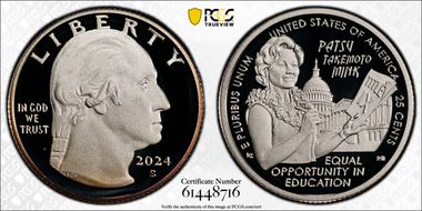 2024-S 25C Hon. Patsy Takemoto Mink Silver PR69DCAM