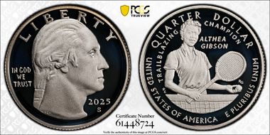 2025-S 25C Althea Gibson Silver PR70DCAM