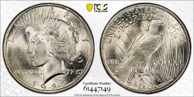 1923 $1 VAM 1AB, Extra Hair MS64
