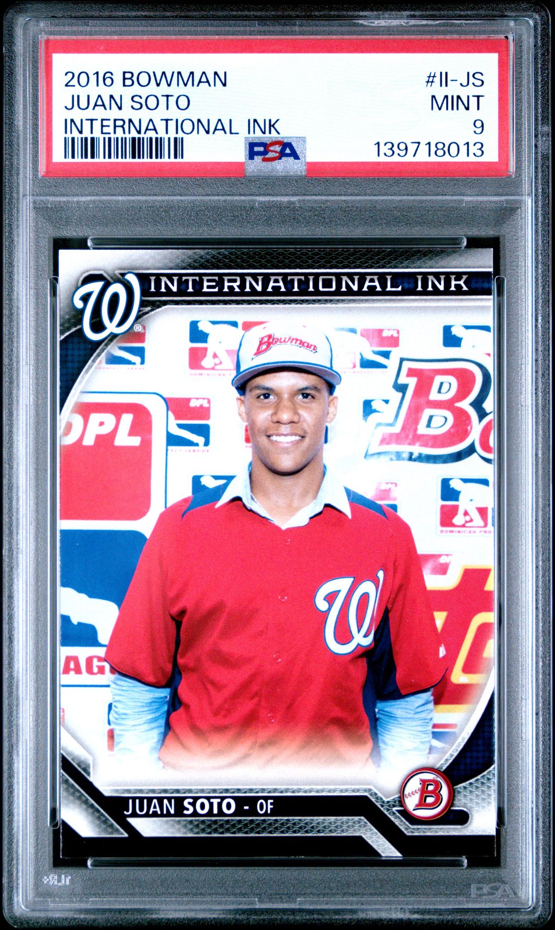 2016 Bowman BOWMAN INTERNATIONAL INK #II-JS Juan Soto front