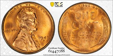 1947-S 1C MS67RD