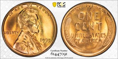 1955-S 1C MS66RD